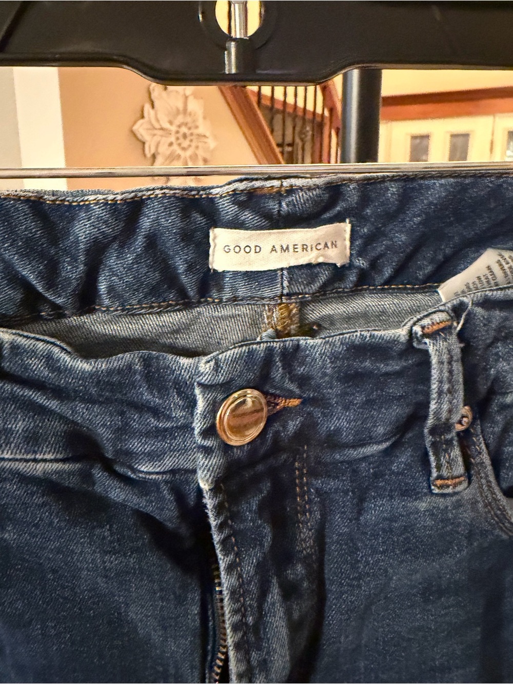 Good American Distressed Skinny Jeans Dark Wash Size 28 / 6 Approx - Picture 2 of 4